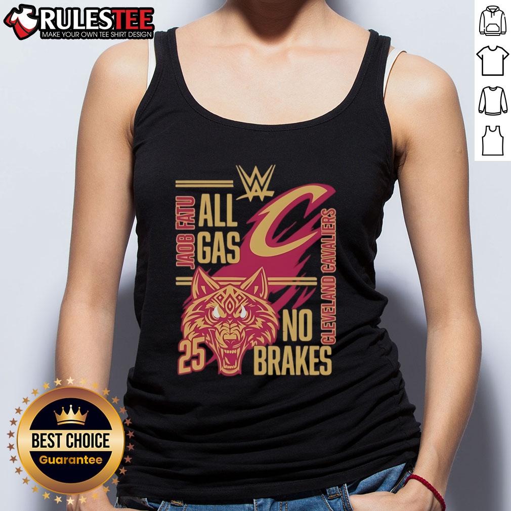 Official Jacob Fatu Cleveland Cavaliers All Gas No Brakes 2025 T-Shirt - Image 4