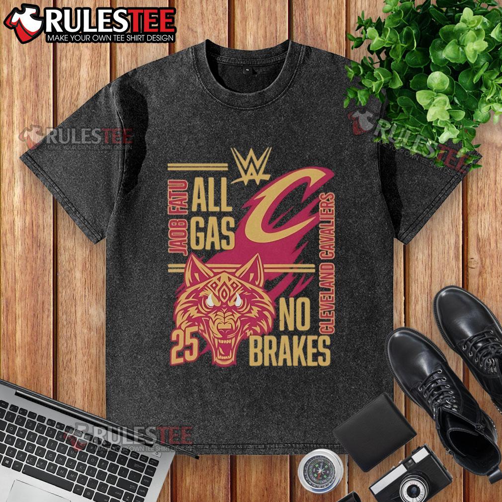 Official Jacob Fatu Cleveland Cavaliers All Gas No Brakes 2025 T-Shirt - Image 6