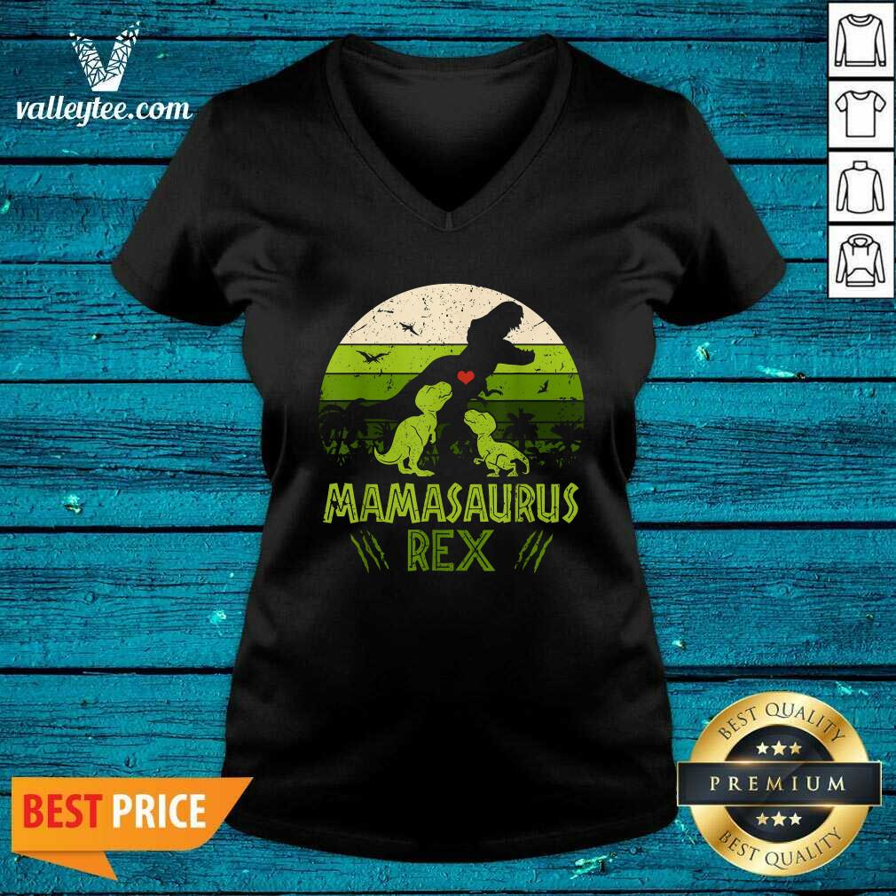 Cool Vintage Retro 3 Kids Mamasaurus Dinosaur Vintage Shirt - Image 3