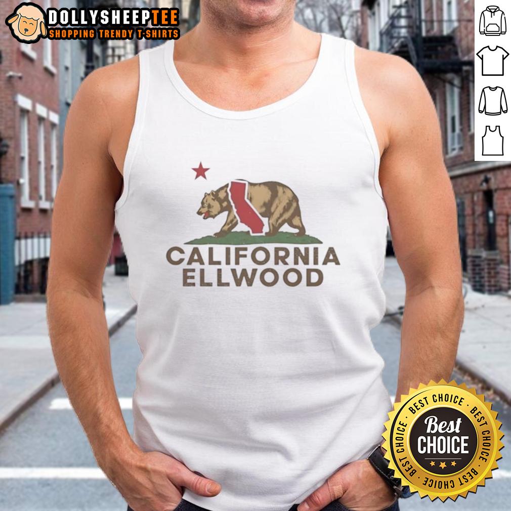 Official Ellwood California Bear California Republic Wordplay Vintage T-Shirt - Image 4