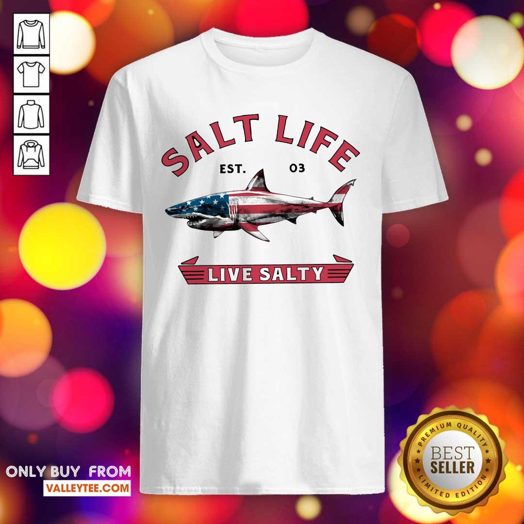 Shank Salt Life Est 03 Live Salty American Flag Shirt
