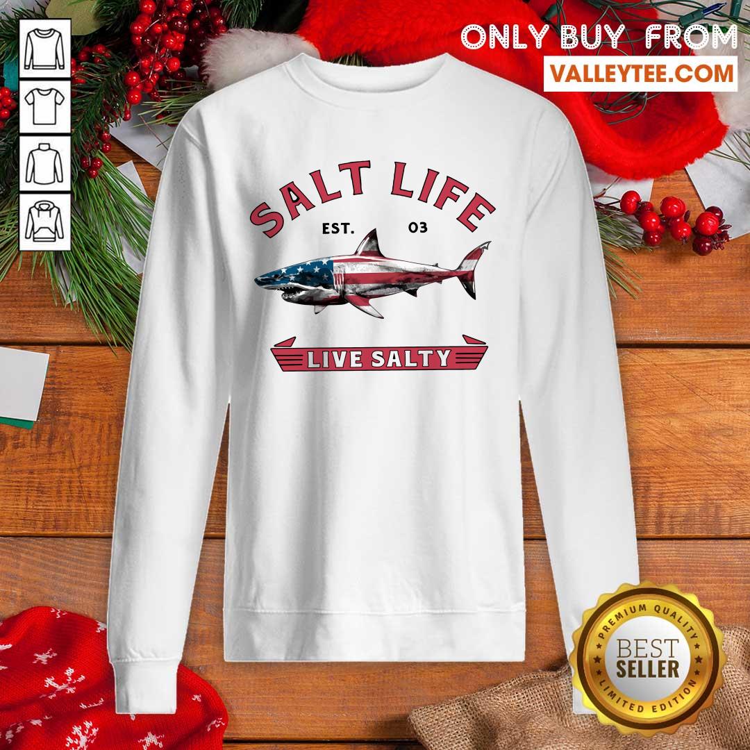 Shank Salt Life Est 03 Live Salty American Flag Shirt - Image 5