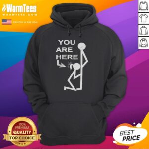 Alternative view of Official You Are Here Stickman Meme T-Shirt