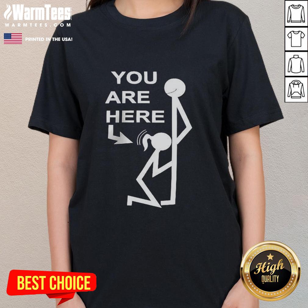 Official You Are Here Stickman Meme T-Shirt - Image 3