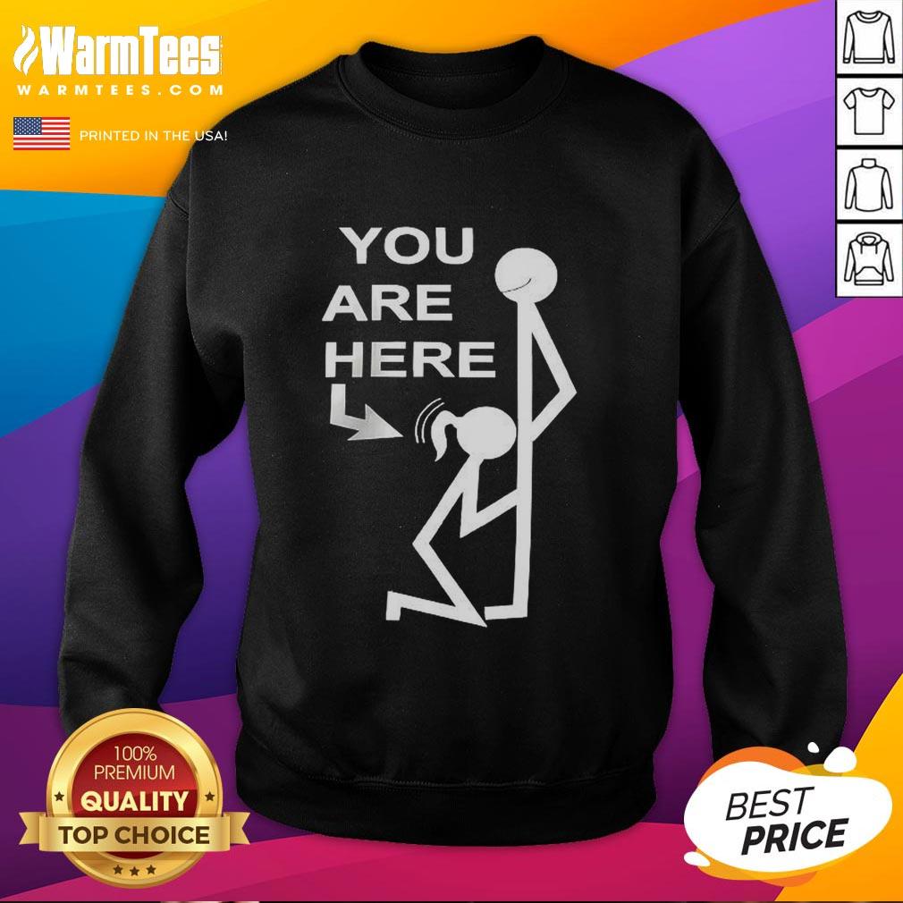 Official You Are Here Stickman Meme T-Shirt - Image 5