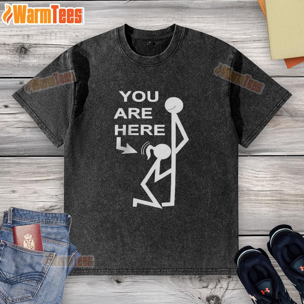 Official You Are Here Stickman Meme T-Shirt - Image 6
