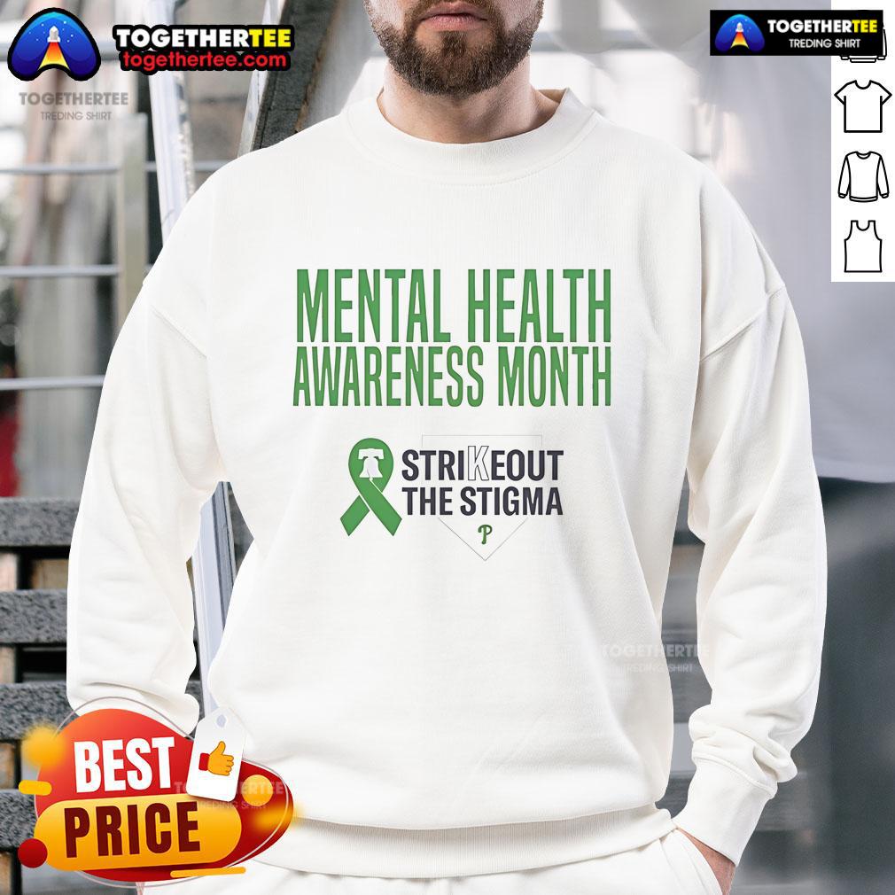 Premium Philadelphia Phillies Mental Health Awareness Month Strikeout The Stigma T-Shirt - Image 5