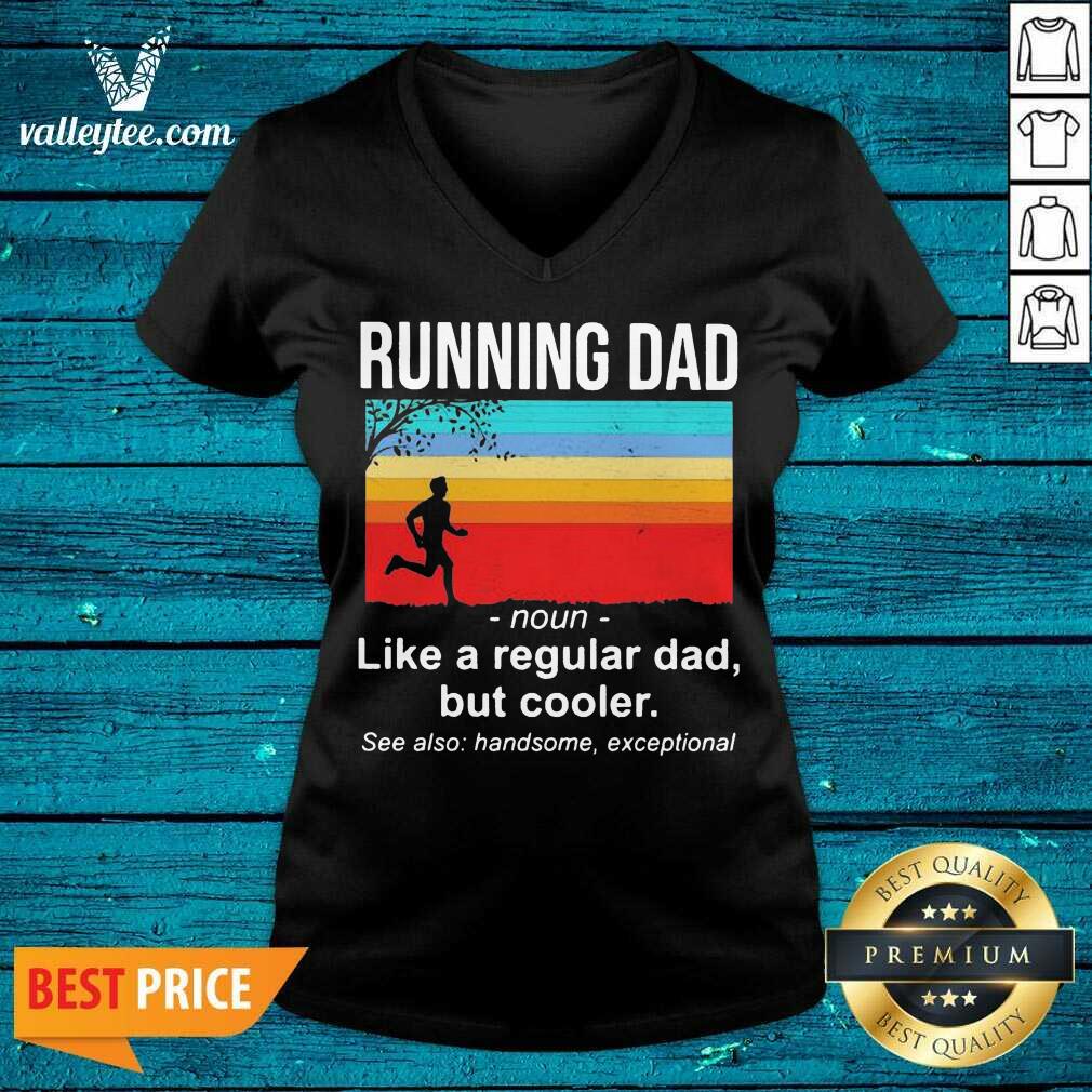 Premium Running Dad Definition Like A Regular Dad But Cooler Vintage Shirt - Image 2