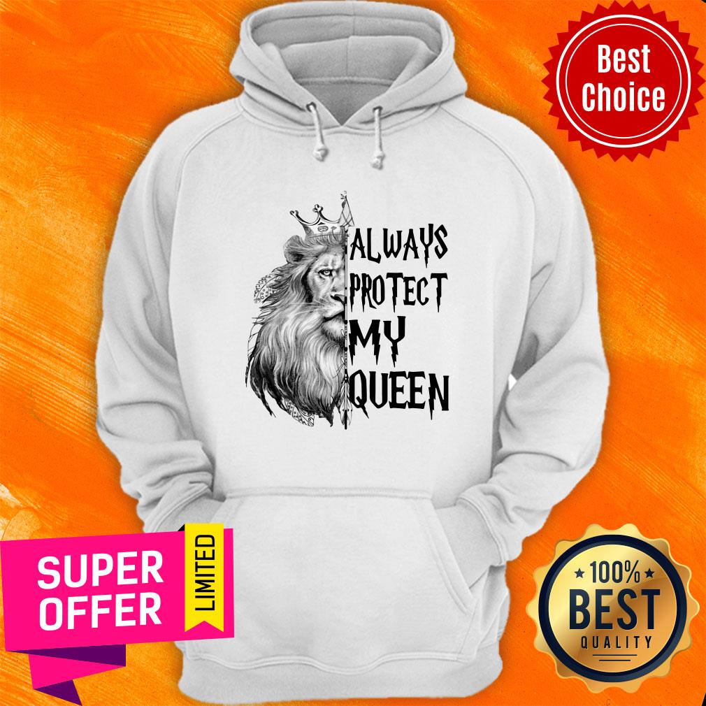 Nice Lion King Always Protect My Queen Valentine Couple Shirt - Image 2