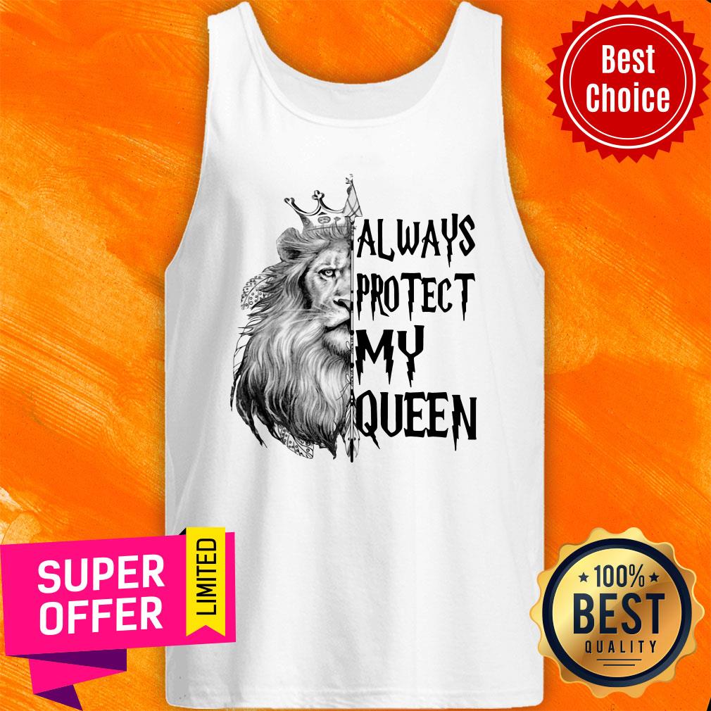 Nice Lion King Always Protect My Queen Valentine Couple Shirt - Image 4