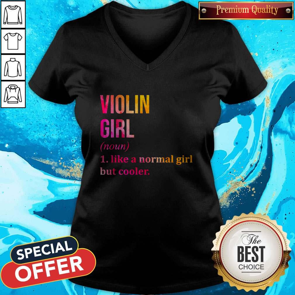 Top Violin Girl Noun Line A Normal Girl But Cooler Shirt - Image 2