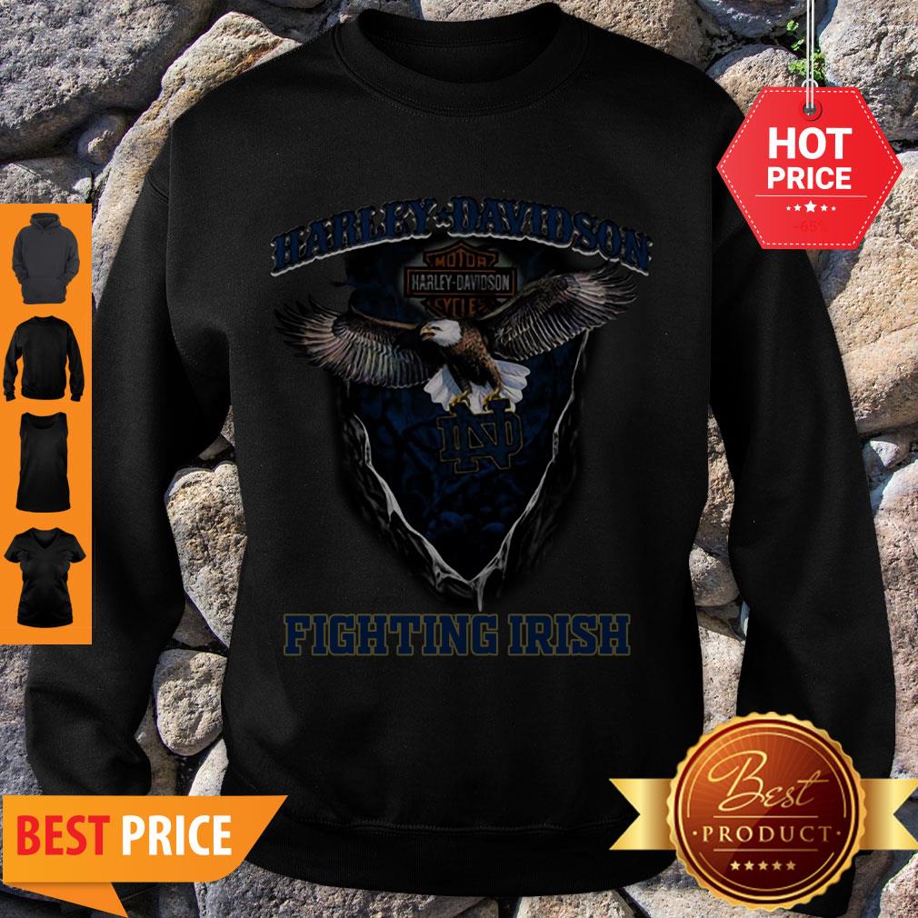 Awesome Eagle Harley Davidson Notre Dame Fighting Irish Shirt - Image 3