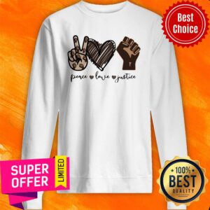 Alternative view of Funny Peace Love Justice Diamond Shirt