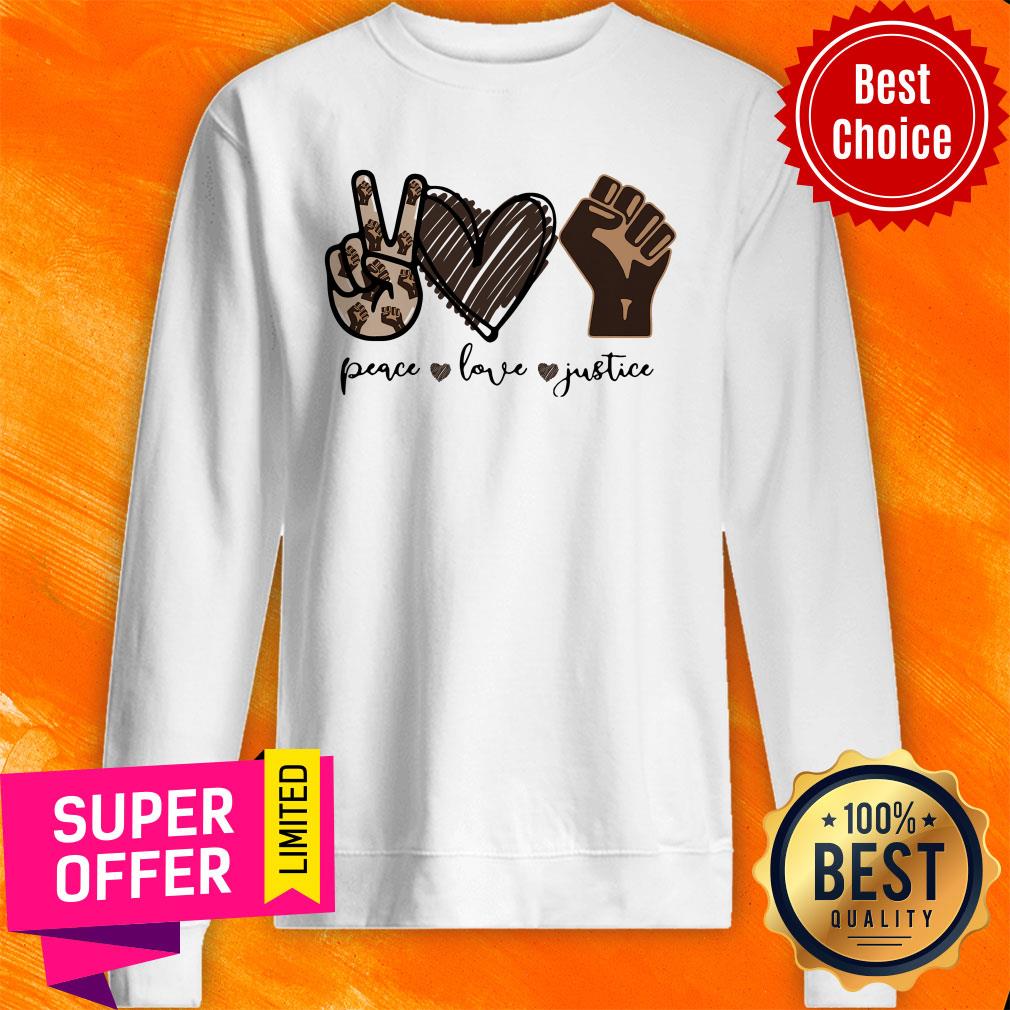 Funny Peace Love Justice Diamond Shirt - Image 2