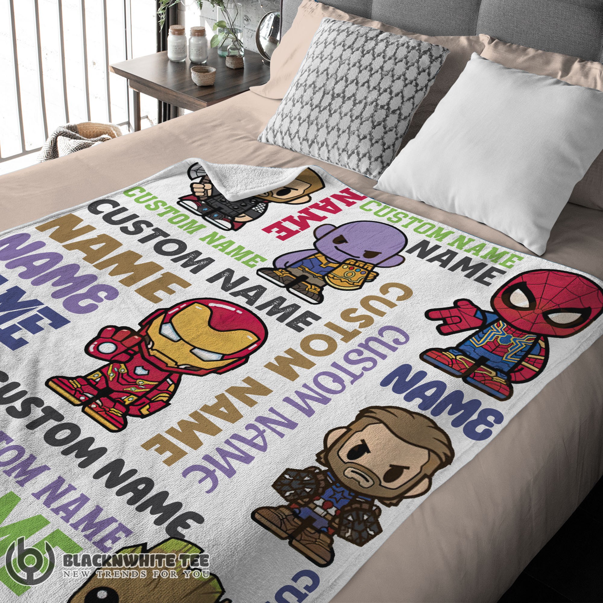 Awesome Good Personalized Marvel Superheroes And Thanos Blanket Fleece Customized Blanket - Image 3