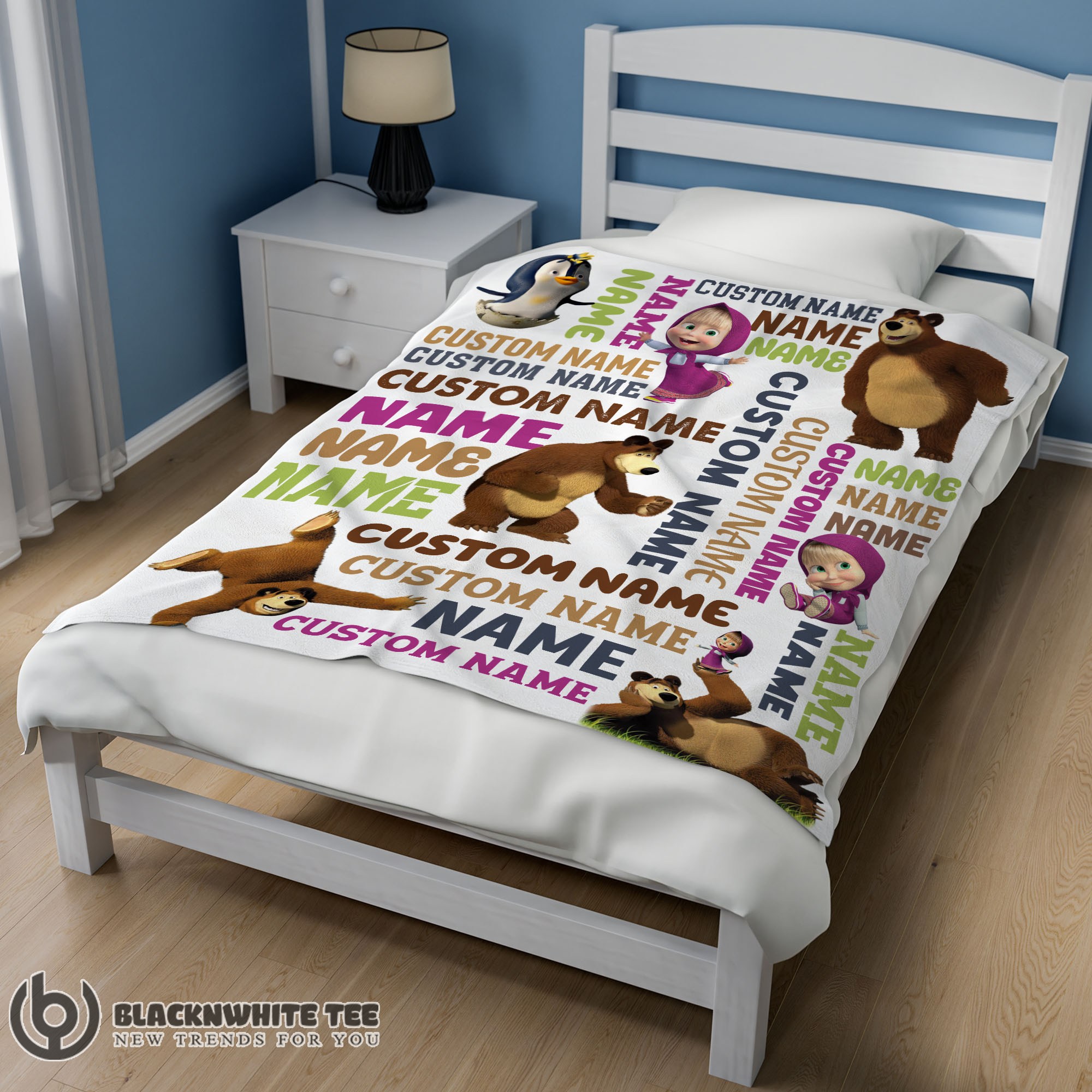 Awesome Good Personalized Masha And The Bear Blanket Fleece Customized Blanket - Image 2