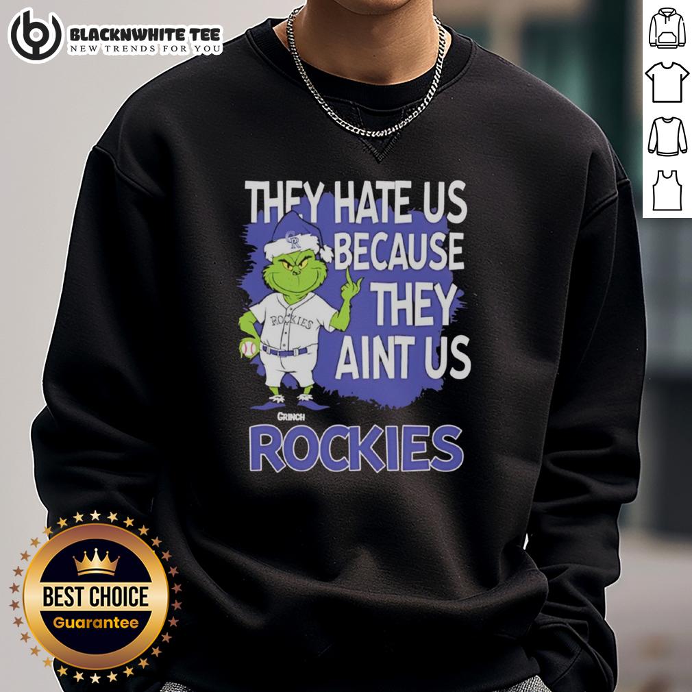 Official Colorado Rockies Grinch Christmas They Hate Us Ain't Us T-Shirt - Image 5