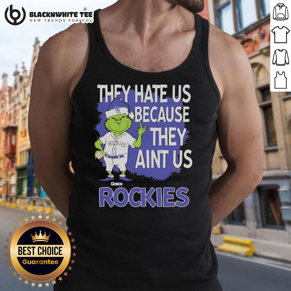 Official Colorado Rockies Grinch Christmas They Hate Us Ain't Us T-Shirt - Image 4