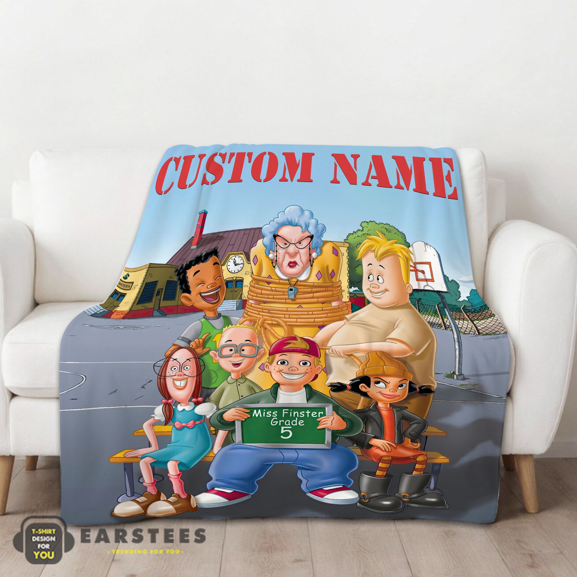 Good Recess Cartoon Miss Finster Grade 5 Blanket Fleece Customized Blanket - Image 2