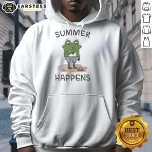 Alternative view of Nice Summer Happens A Frog And Its Ice Cream Cone T-Shirt