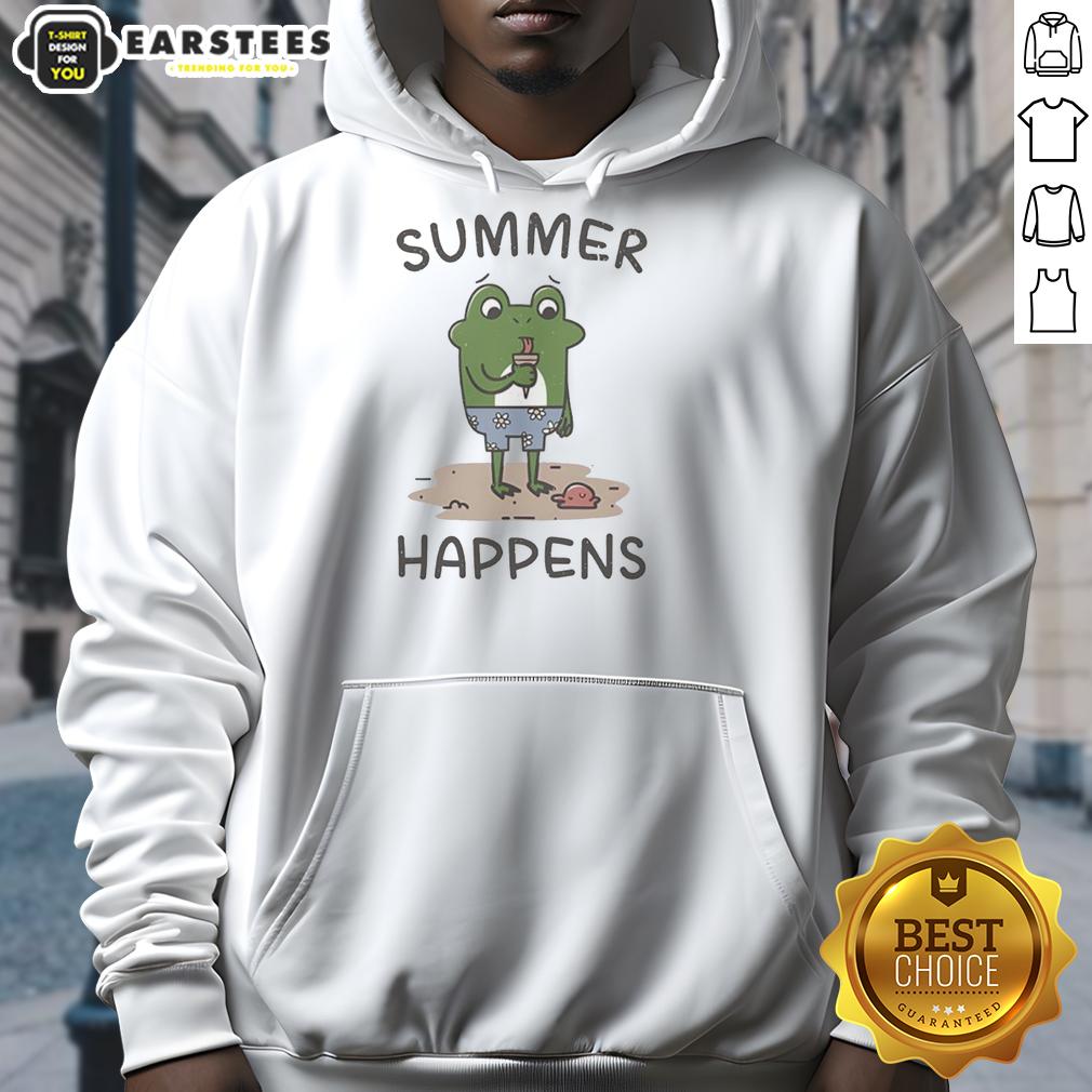 Nice Summer Happens A Frog And Its Ice Cream Cone T-Shirt - Image 2