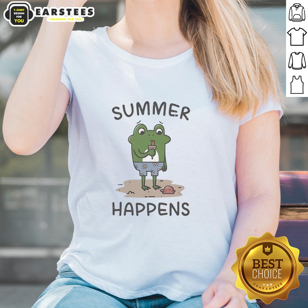Nice Summer Happens A Frog And Its Ice Cream Cone T-Shirt - Image 3