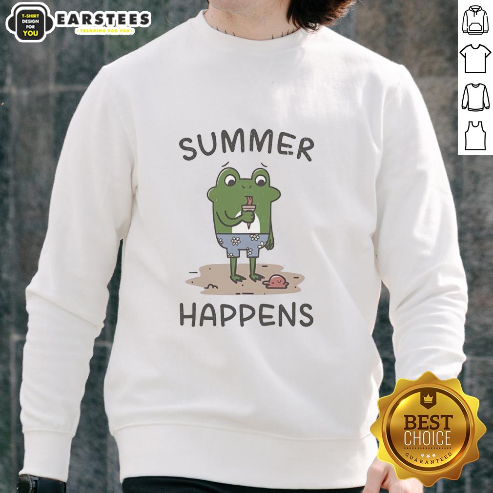 Nice Summer Happens A Frog And Its Ice Cream Cone T-Shirt - Image 5