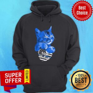 Alternative view of Funny Cat Hug Heart Back The Blue Shirt