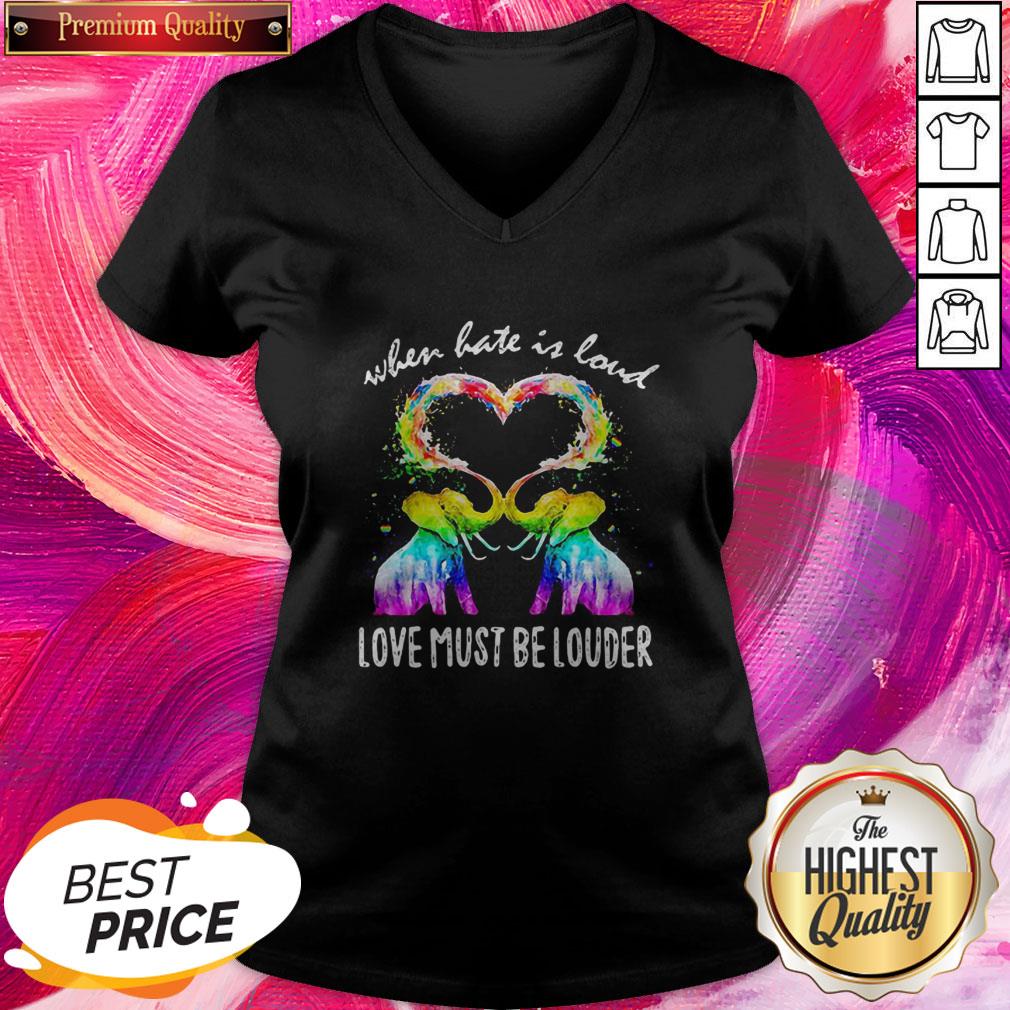 LGBT Elephant When Hate Is Loud Love Must Be Louder Heart Shirt - Image 4