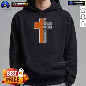 Alternative view of Top I Can Do All Things Through Christ Who Strengthens Me Texas Longhorns Football Cross T-Shirt
