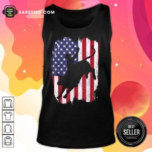 Alternative view of Bull Riding American Flag 4th Of July Shirt