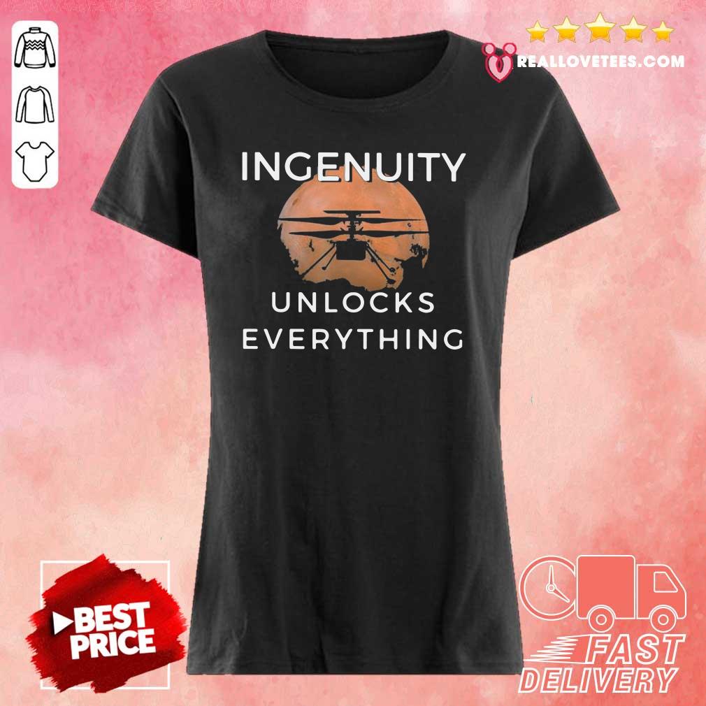 Cute Ingenuity Unlocks Everything Perseverance Rover Nasa Shirt - Image 3