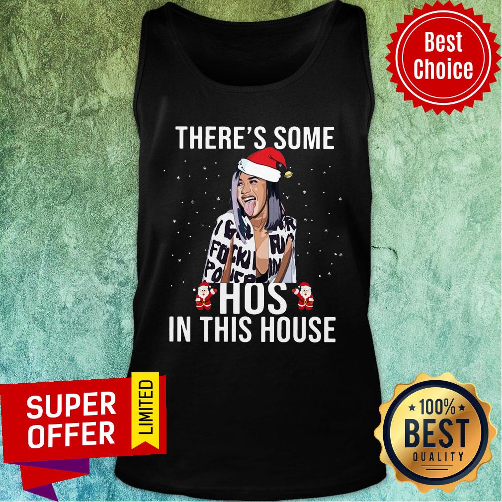 Funny Santa Cardi B There'S Some Hoes In This House Christmas Shirt - Image 4