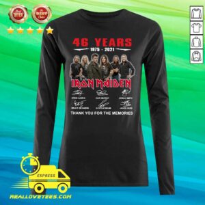 Alternative view of Lovely 46 Years 1975 2021 Iron Maiden Thank You For The Memories Signatures Shirt
