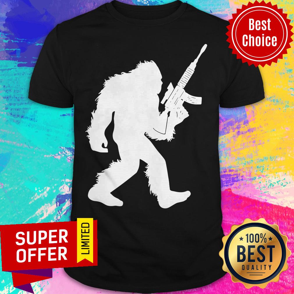 Official Bigfoot Rifle Sasquatch 2nd Amendment Gun Shirt