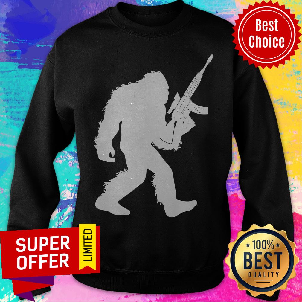 Official Bigfoot Rifle Sasquatch 2nd Amendment Gun Shirt - Image 2