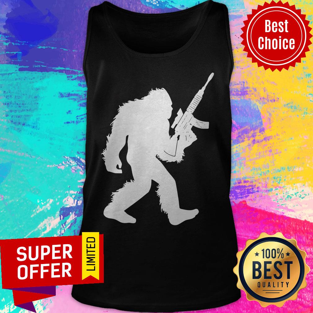 Official Bigfoot Rifle Sasquatch 2nd Amendment Gun Shirt - Image 5