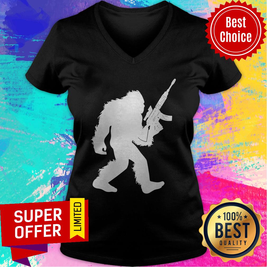 Official Bigfoot Rifle Sasquatch 2nd Amendment Gun Shirt - Image 4