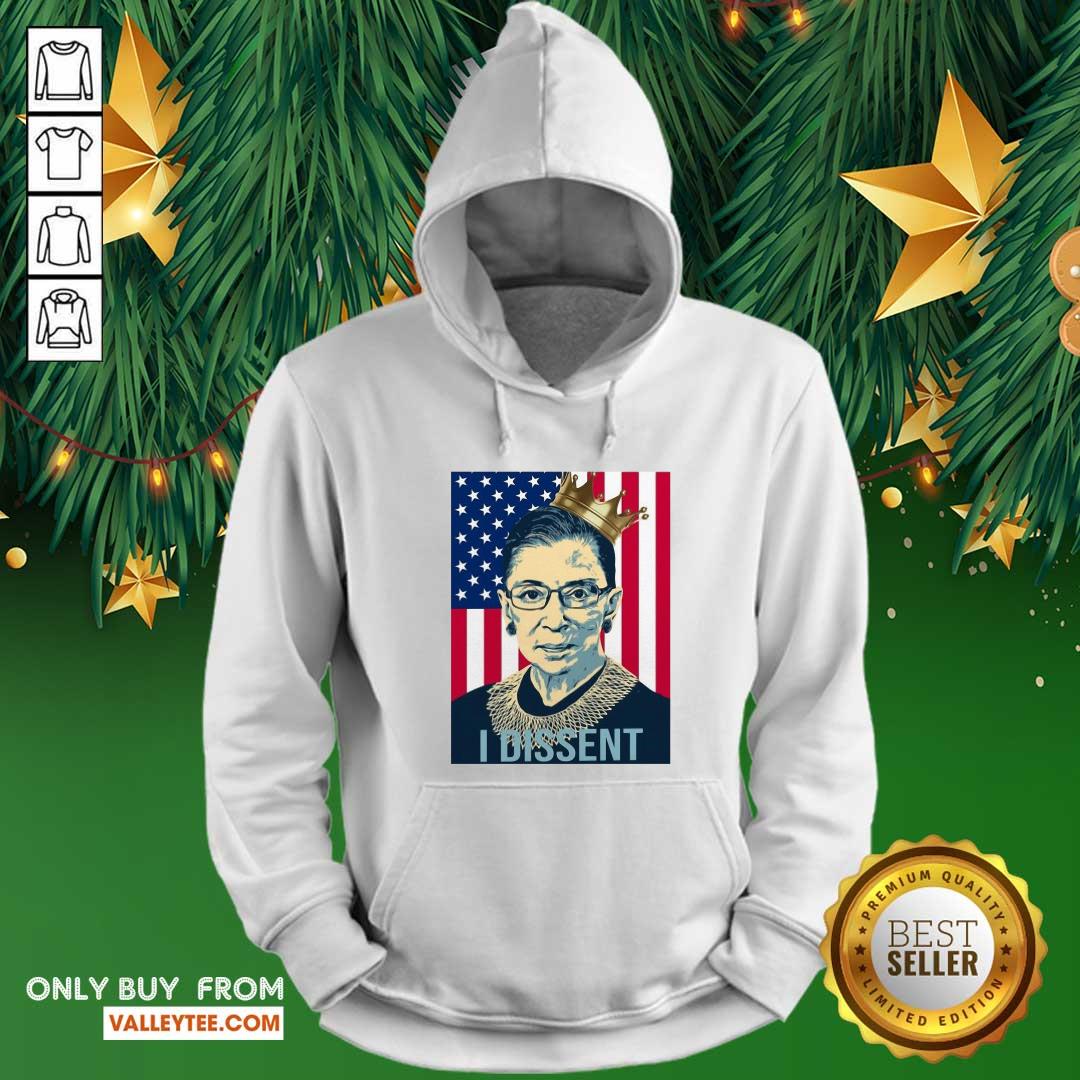 Happy RBG Ruth Bader Ginsburg I Dissent American Flag Shirt - Image 3