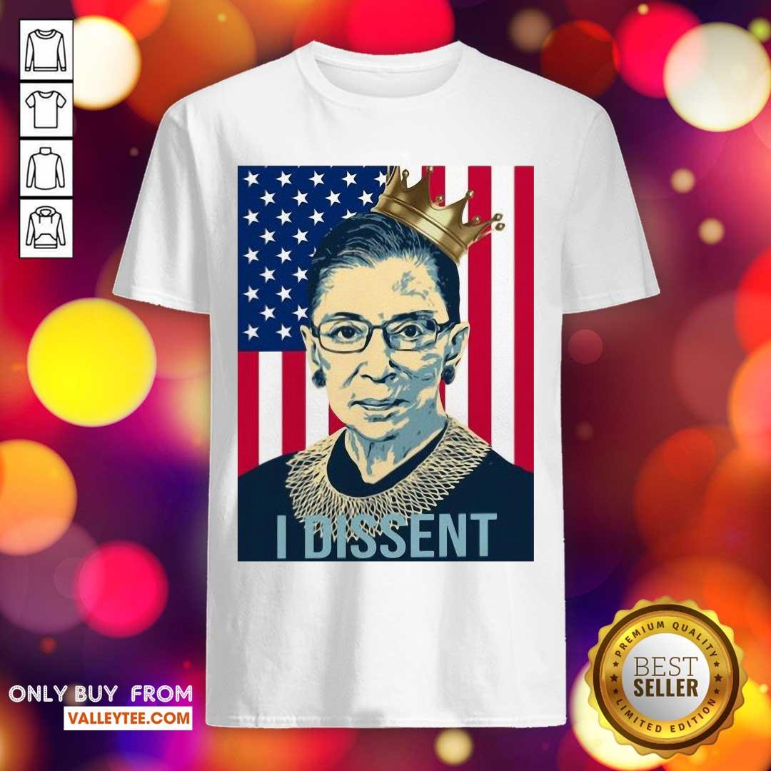 Happy RBG Ruth Bader Ginsburg I Dissent American Flag Shirt