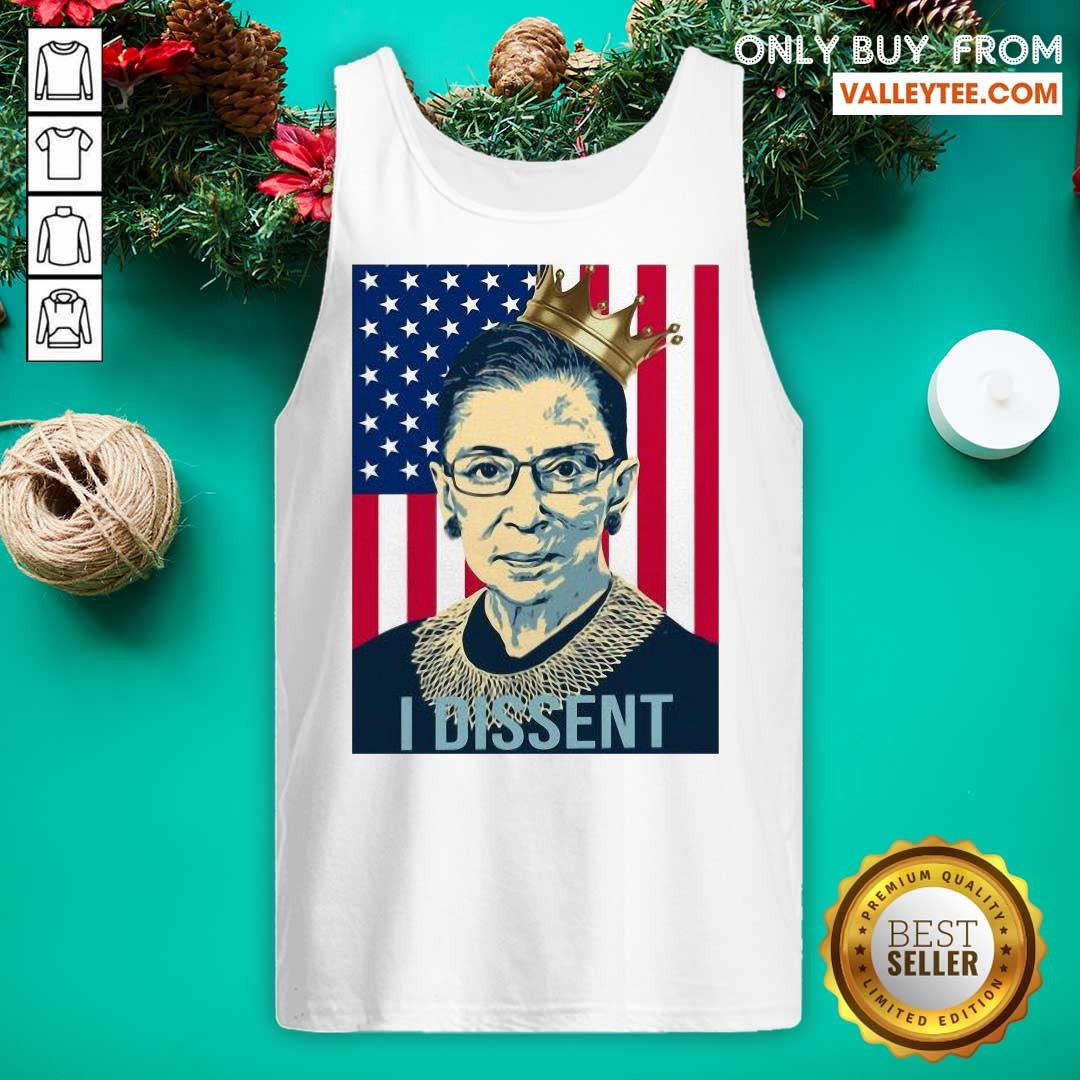 Happy RBG Ruth Bader Ginsburg I Dissent American Flag Shirt - Image 5