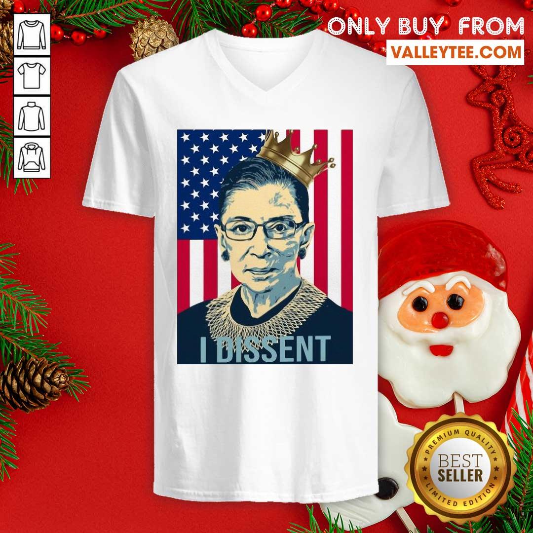 Happy RBG Ruth Bader Ginsburg I Dissent American Flag Shirt - Image 4