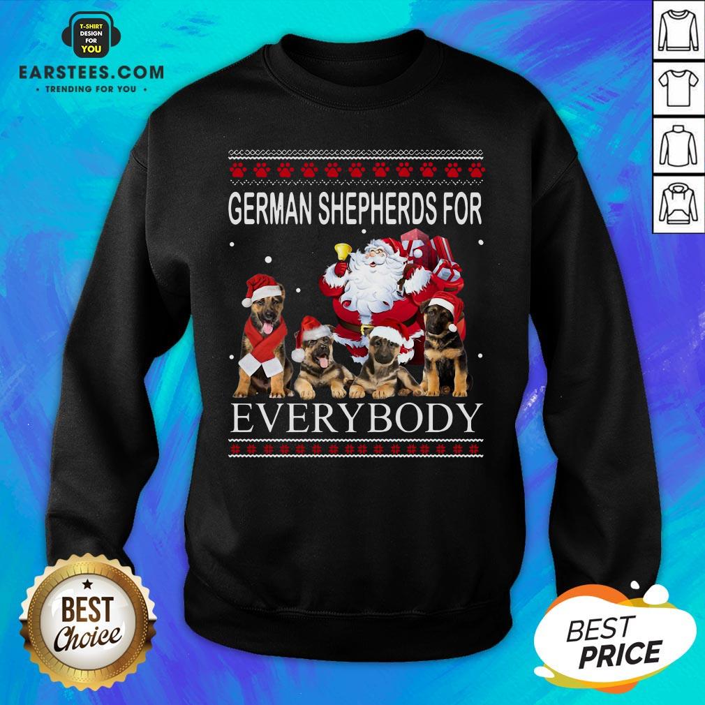 Pretty German Shepherds For Everybody Santa Claus Ugly Christmas Shirt - Image 5