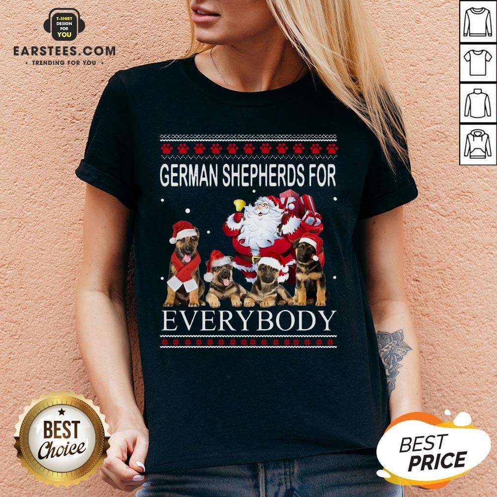 Pretty German Shepherds For Everybody Santa Claus Ugly Christmas Shirt - Image 3