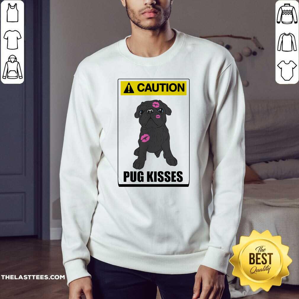 Official Caution Pug Kisses Shirt - Image 4