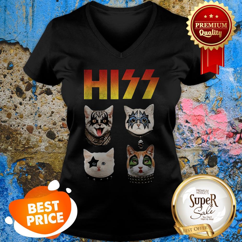 Nice Hiss Rock Band Kiss Cat Shirt - Image 3