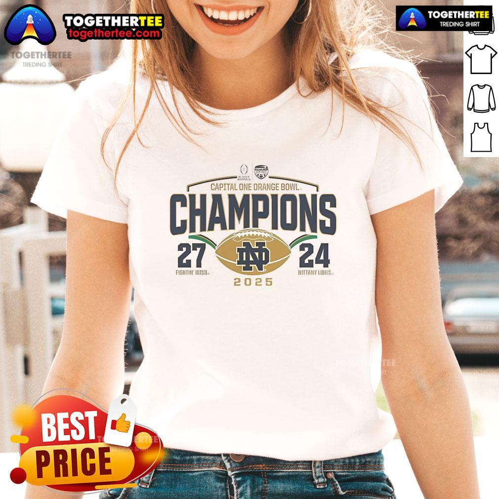 Nice Notre Dame Fighting Irish College Football Playoff 2025 Orange Bowl Champions T-Shirt - Image 3
