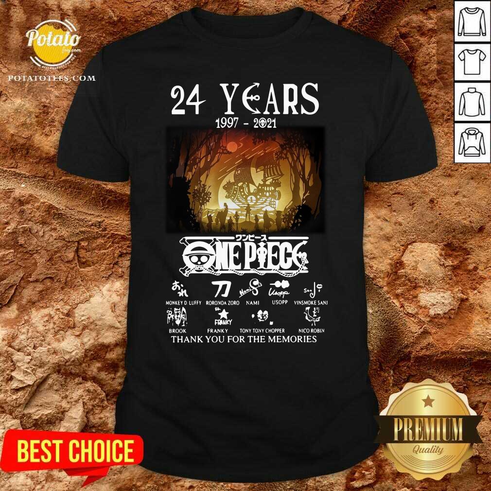 Funny 24 Years 1997 2021 One Piece Signatures Thank You For The Memories Shirt