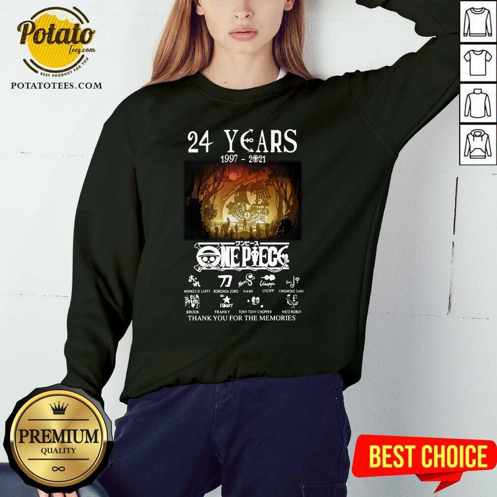Funny 24 Years 1997 2021 One Piece Signatures Thank You For The Memories Shirt - Image 4
