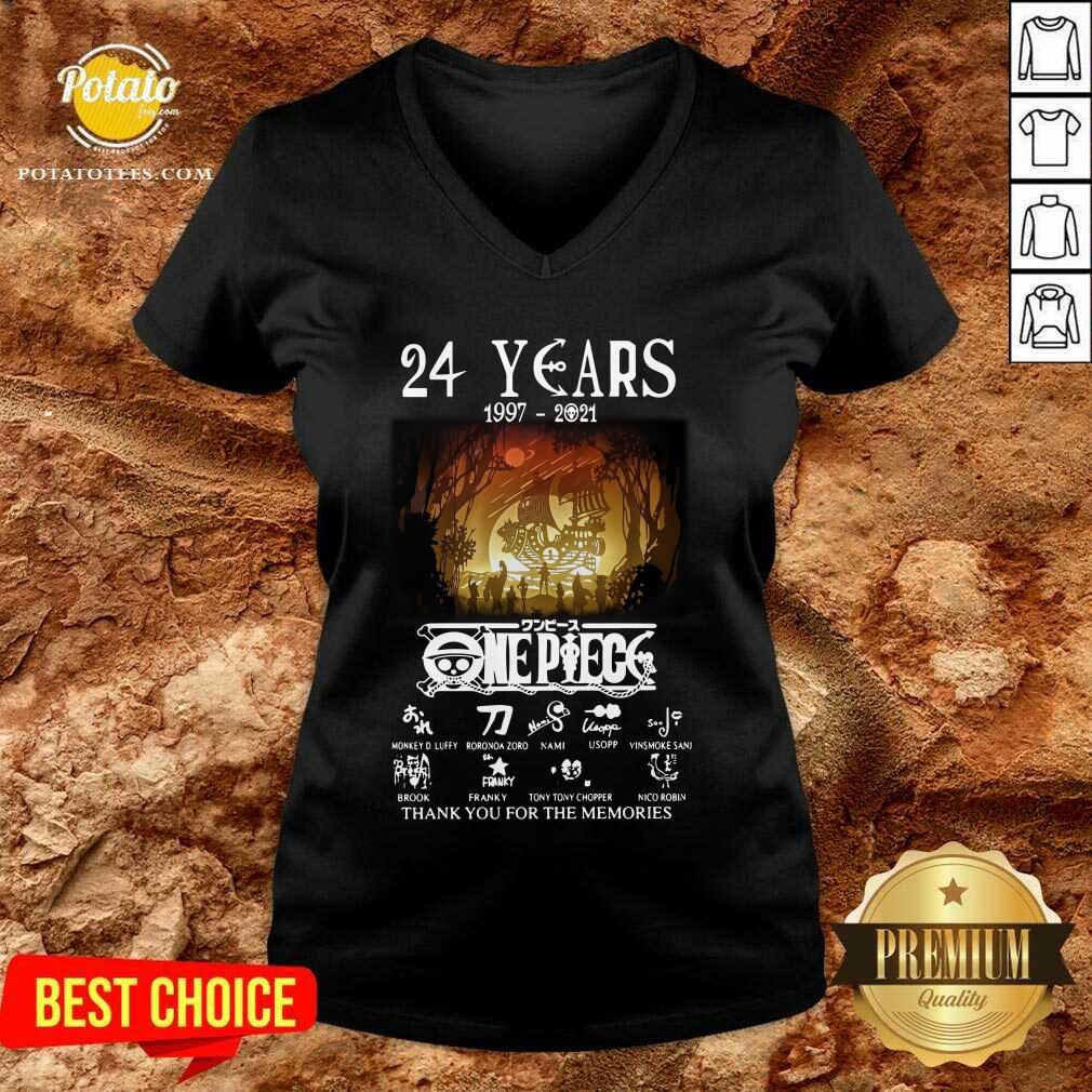 Funny 24 Years 1997 2021 One Piece Signatures Thank You For The Memories Shirt - Image 2